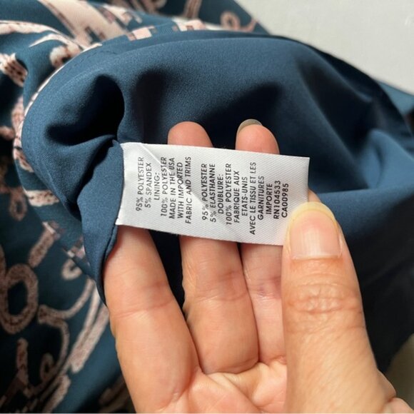 Nanette Lepore Teal and Pink Paisley Patterned Dress Sz 12 - Picture 6 of 10